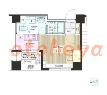 楽器ピアノ可相談 の 賃貸物件 1R 9.4万円の図面１