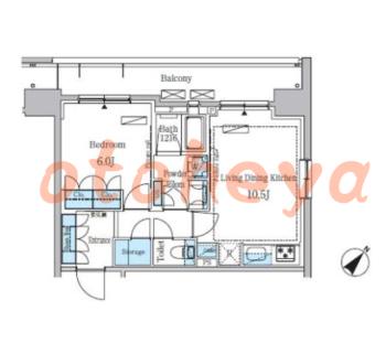 楽器ピアノ可相談 の 賃貸物件 1LDK 21.5万円の図面1