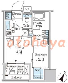 楽器ピアノ可相談 の 賃貸物件 1DK 15万円の図面１