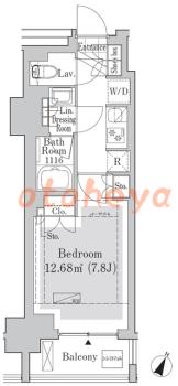 楽器ピアノ可相談 の 賃貸物件 1K 12.4万円の図面１