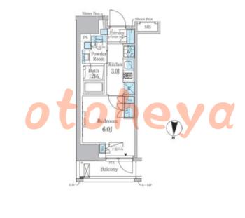 楽器ピアノ可相談 の 賃貸物件 1K 9.6万円の図面１