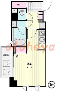 楽器ピアノ可相談 の 賃貸物件 1R 13万円の図面１