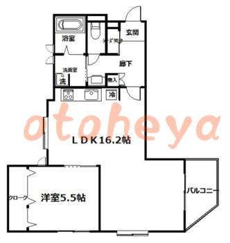楽器ピアノ可相談 の 賃貸物件 1LDK 11.5万円の図面１