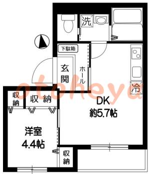 楽器ピアノ可相談 の 賃貸物件 1DK 11.6万円の図面１