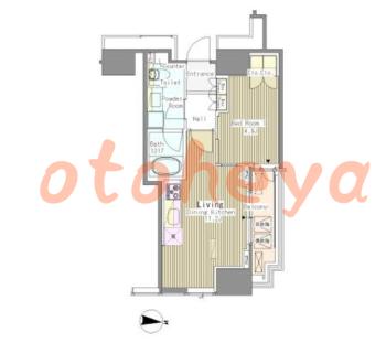 楽器ピアノ可相談 の 賃貸物件 1LDK 22.1万円の図面１