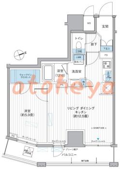 楽器ピアノ可相談 の 賃貸物件 1LDK 17.2万円の図面１