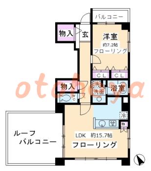楽器ピアノ可相談 の 賃貸物件 1LDK 26万円の図面１