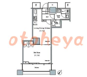 楽器ピアノ可相談 の 賃貸物件 1LDK 21.7万円の図面1