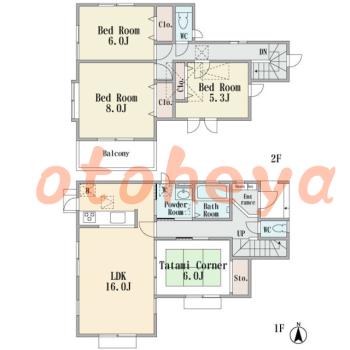 楽器ピアノ可相談 の 賃貸物件 4LDK 16万円の図面１