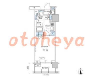 楽器ピアノ可相談 の 賃貸物件 1K 12.5万円の図面１