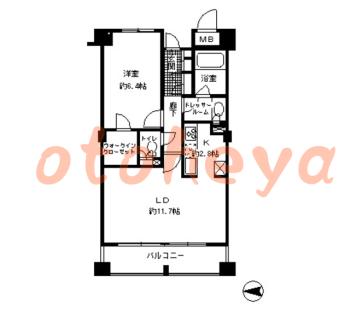 楽器ピアノ可相談 の 賃貸物件 1LDK 24.8万円の図面１