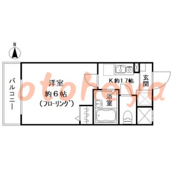 楽器ピアノ可相談 の 賃貸物件 1K 8.5万円の図面１