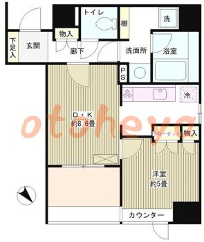 楽器ピアノ可相談 の 賃貸物件 1LDK 14.4万円の図面１