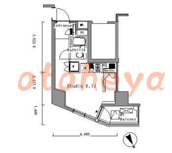 楽器ピアノ可相談 の 賃貸物件 1R 9.9万円の図面１