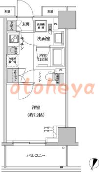 楽器ピアノ可相談 の 賃貸物件 1K 11.4万円の図面１