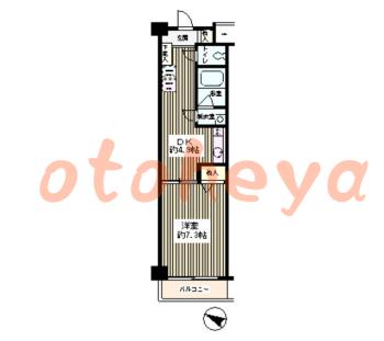 楽器ピアノ可相談 の 賃貸物件 1DK 7.9万円の図面１