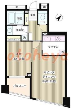 楽器ピアノ可相談 の 賃貸物件 1LDK 18.5万円の図面１