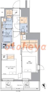 楽器ピアノ可相談 の 賃貸物件 1DK 15.6万円の図面１
