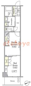 楽器ピアノ可相談 の 賃貸物件 1DK 16.8万円の図面1