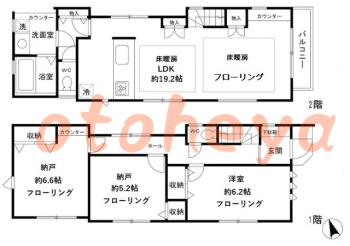 楽器ピアノ可相談 の 賃貸物件 1SLDK 30万円の図面１