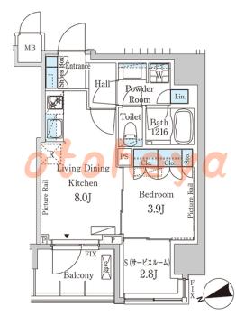 楽器ピアノ可相談 の 賃貸物件 1SLDK 19.5万円の図面１