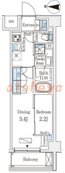 楽器ピアノ可相談 の 賃貸物件 1DK 11.5万円の図面１