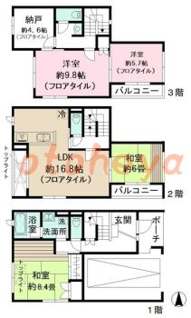 楽器ピアノ可相談 の 賃貸物件 4SLDK 33万円の図面１