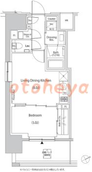 楽器ピアノ可相談 の 賃貸物件 1LDK 17.3万円の図面1