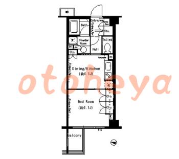 楽器ピアノ可相談 の 賃貸物件 1DK 15万円の図面１