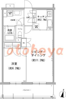 楽器ピアノ可相談 の 賃貸物件 1LDK 16万円の図面１