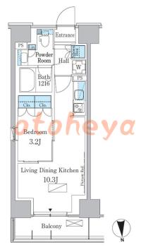 楽器ピアノ可相談 の 賃貸物件 1LDK 18.7万円の図面1