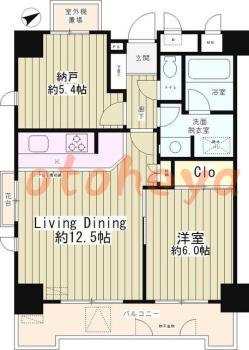 楽器ピアノ可相談 の 賃貸物件 1SLDK 13.7万円の図面１