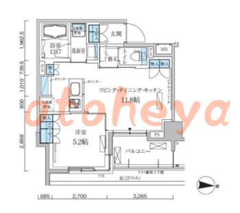 楽器ピアノ可相談 の 賃貸物件 1LDK 19.2万円の図面1