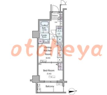楽器ピアノ可相談 の 賃貸物件 1DK 14.7万円の図面１