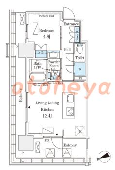 楽器ピアノ可相談 の 賃貸物件 1LDK 25.1万円の図面１