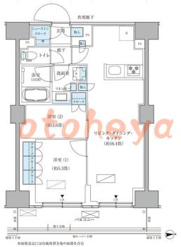 楽器ピアノ可相談 の 賃貸物件 2LDK 28.2万円の図面１