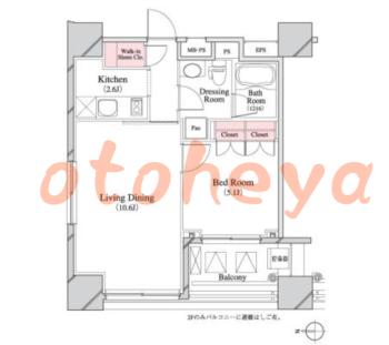 楽器ピアノ可相談 の 賃貸物件 1LDK 19.5万円の図面１