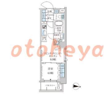楽器ピアノ可相談 の 賃貸物件 1LDK 13.7万円の図面１