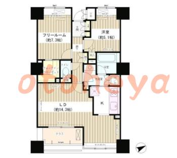 楽器ピアノ可相談 の 賃貸物件 2LDK 31.9万円の図面１