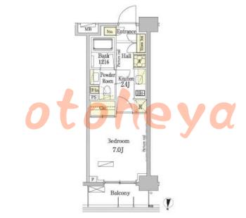 楽器ピアノ可相談 の 賃貸物件 1K 9.8万円の図面１