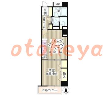 楽器ピアノ可相談 の 賃貸物件 1LDK 13万円の図面１