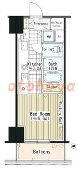 楽器ピアノ可相談 の 賃貸物件 1R 12.7万円の図面１