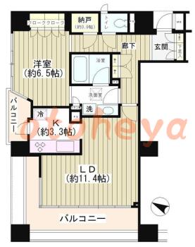 楽器ピアノ可相談 の 賃貸物件 1LDK 20.2万円の図面１
