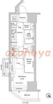 楽器ピアノ可相談 の 賃貸物件 1K 12.8万円の図面１