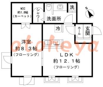 楽器ピアノ可相談 の 賃貸物件 1LDK 15.6万円の図面１