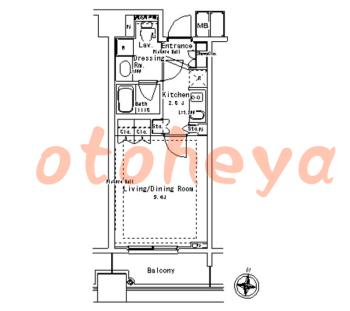 楽器ピアノ可相談 の 賃貸物件 1K 12.9万円の図面１