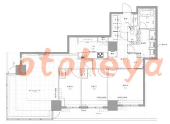 楽器ピアノ可相談 の 賃貸物件 3LDK 68.3万円の図面１