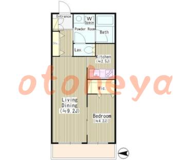 楽器ピアノ可相談 の 賃貸物件 1LDK 12.3万円の図面１