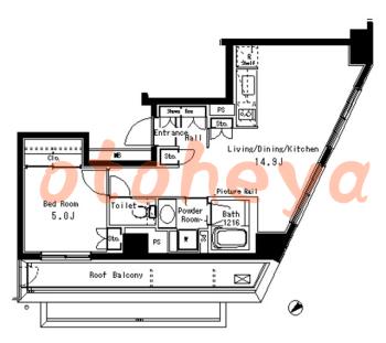 楽器ピアノ可相談 の 賃貸物件 1LDK 30.5万円の図面１