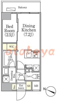 楽器ピアノ可相談 の 賃貸物件 1DK 13.4万円の図面１